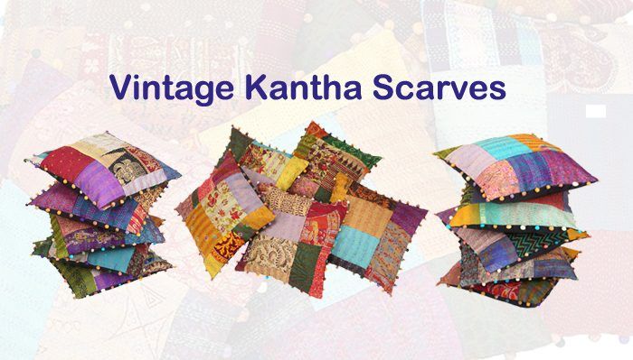 Vintage Kantha Quilts, Throw Blankets, Bedspreads & Wholesale Quilts