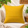 Mustard Yellow Floral and Fruit Kantha Cushion Cover - 16 Inch - Image 4