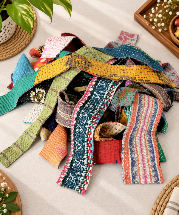 Indian Fabric Scraps quilting for Craft making