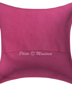Alternative view of Pink Floral and Fruit Kantha Cushion Cover -16 Inch