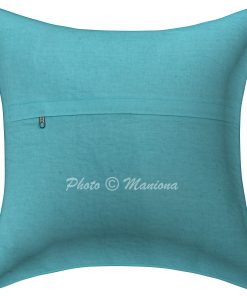 Alternative view of Turquoise Floral and Fruit Kantha Cushion Cover -16 Inch