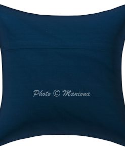 Alternative view of Blue Floral and Fruit Kantha Cushion Cover -16 Inch