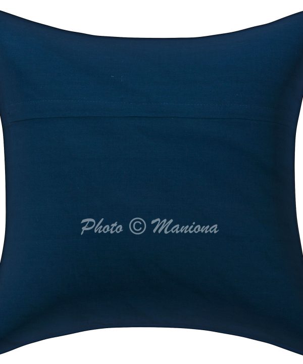 Alternative view of Blue Floral and Fruit Kantha Cushion Cover -16 Inch