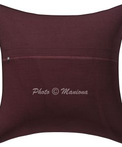Alternative view of Brown Floral and Fruit Kantha Cushion Cover - 16 Inch
