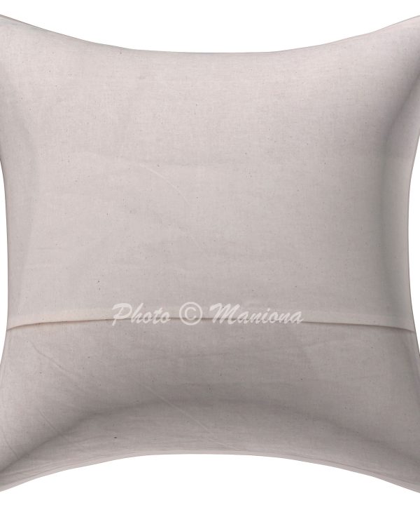 Alternative view of White Paisley Kantha Cushion Cover - 16 Inch