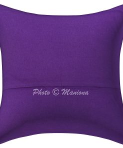 Alternative view of Purple Paisley Kantha Cushion Cover - 16 Inch