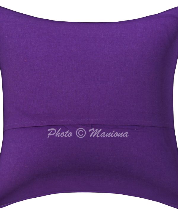 Alternative view of Purple Paisley Kantha Cushion Cover - 16 Inch