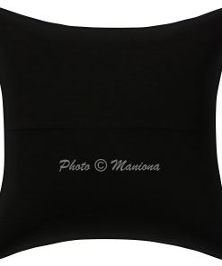 Alternative view of Black Paisley Kantha Cushion Cover - 16 Inch