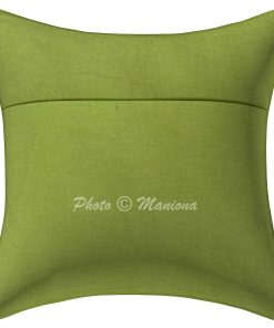 Alternative view of Green Paisley Kantha Cushion Cover - 16 Inch