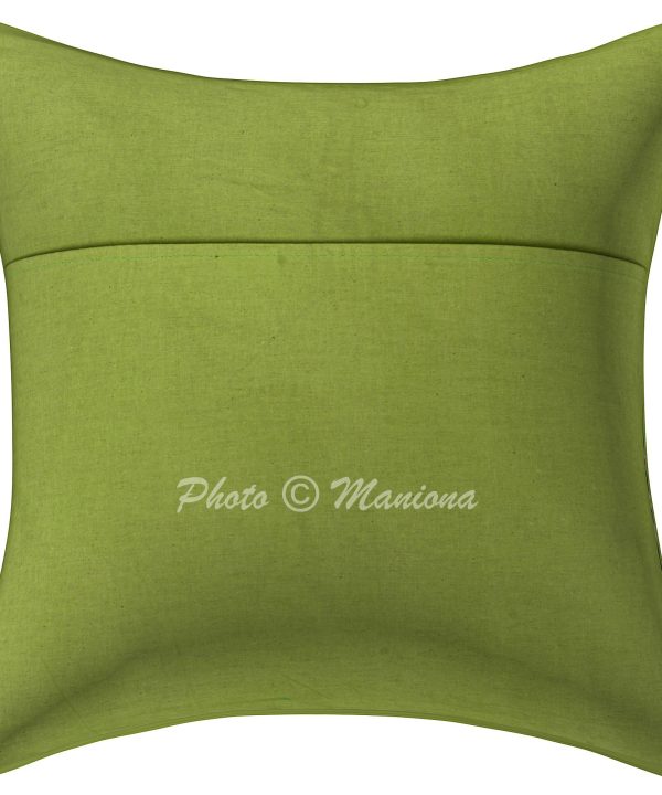 Alternative view of Green Paisley Kantha Cushion Cover - 16 Inch