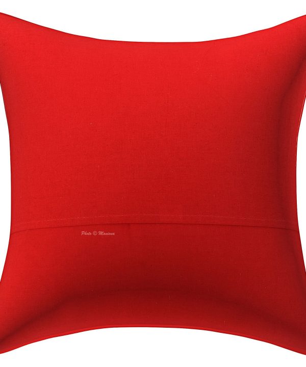 Alternative view of Orange Paisley Kantha Cushion Cover -16 Inch