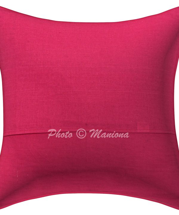 Alternative view of Pink Paisley Ikat Print Kantha Cushion Cover -16 Inch