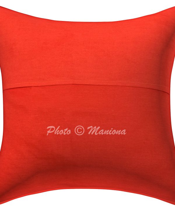 Alternative view of Orange Bird Print Kantha Cushion Cover -16 Inch