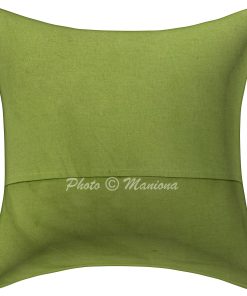 Alternative view of Parrot Green Bird Print Kantha Cushion Cover -16 Inch