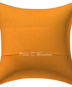 Alternative view of Mustard Yellow Ikat Print Kantha Cushion Cover -16 Inch