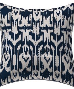 Alternative view of Set of 2 -Dark Blue Ikat Print Kantha Cushion Cover -16 Inch