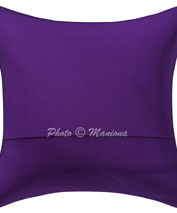 Alternative view of Purple Ikat Print Kantha Cushion Cover -16 Inch
