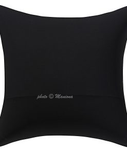 Alternative view of Black Floral and Fruit Kantha Cushion Cover -16 Inch