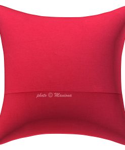 Alternative view of Red Paisley Print Kantha Cushion Cover -16 Inch