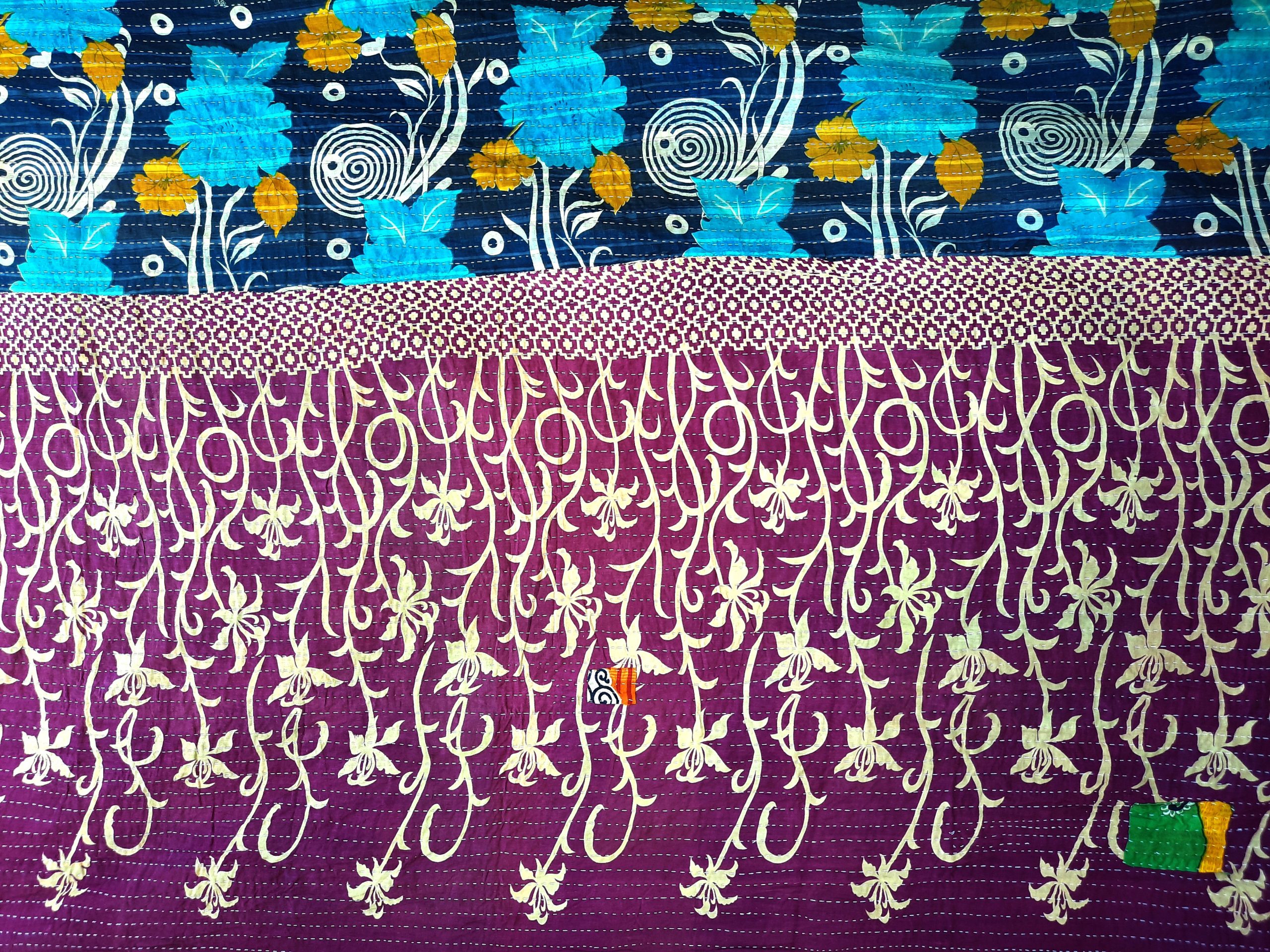 Vintage Bangladeshi Kantha Quilt - Image 4