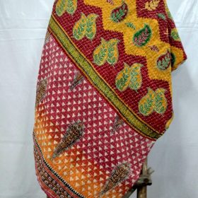 paisley twin leaf kantha