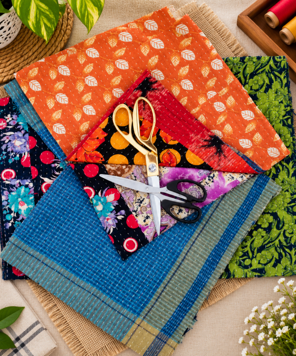 Soft Kantha Scrap Fabric - 450 grms