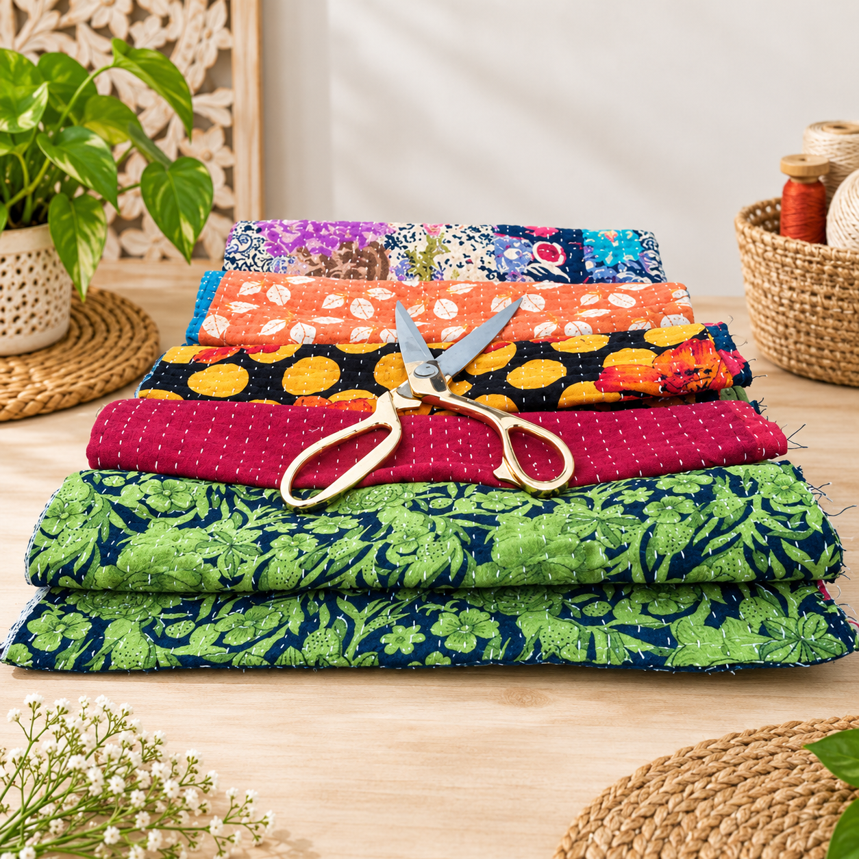 700 grms Kantha Scrap for Craft Making