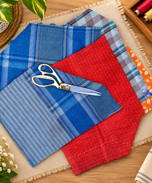 Kantha Patches Scrap for craft making -250 grms