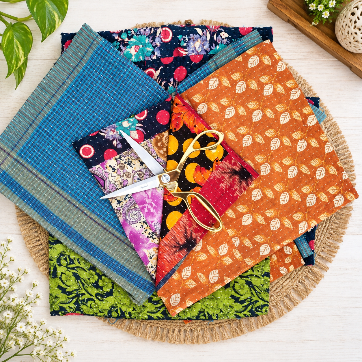 Kantha Remnants Fabric Scrap - 500 grms