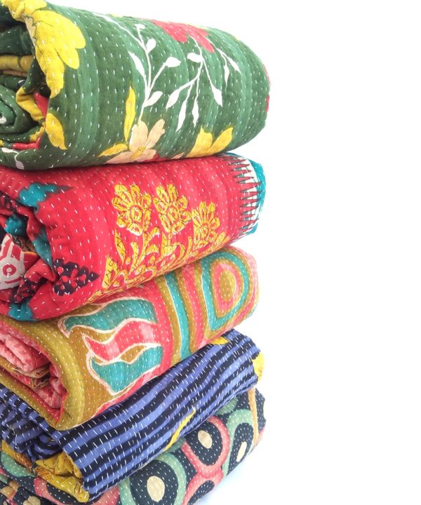 indian kantha quilt