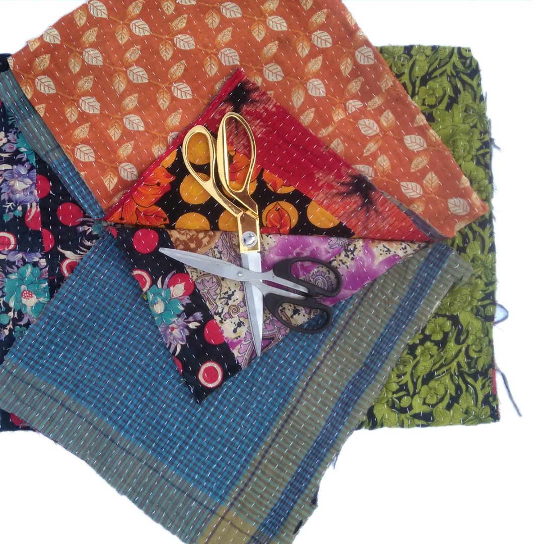 Soft Kantha Scrap Fabric for craft making by Vintage Kantha Quilt