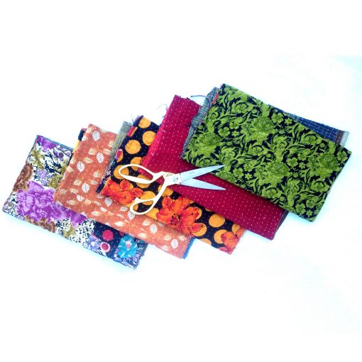 Vintage Kantha Quilt Scrap Lot