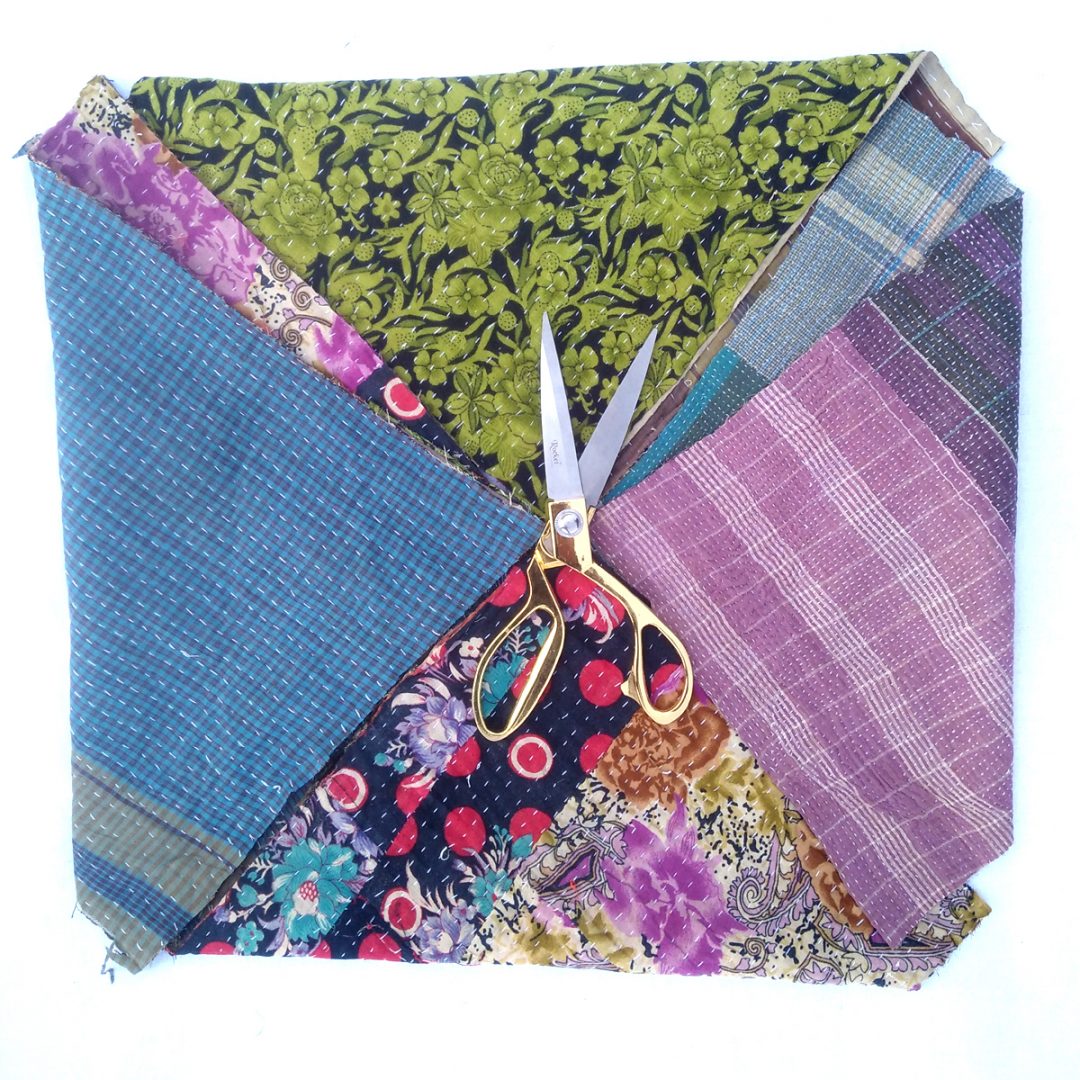 Kantha Quilt Scrap for Craft Making Vintage Kantha Quilts and Throws