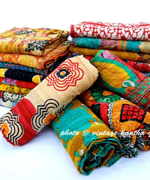 Vintage Kantha Quilt by Hira - 40 pc lot