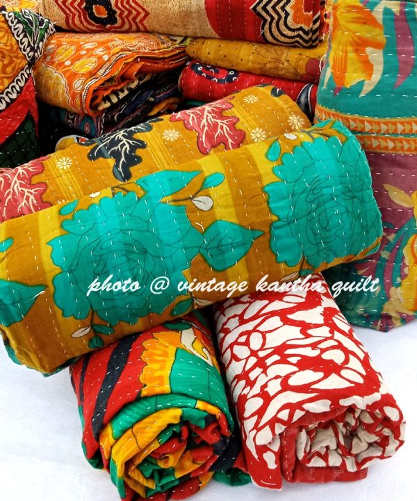 Vintage Kantha Quilt by Lalli