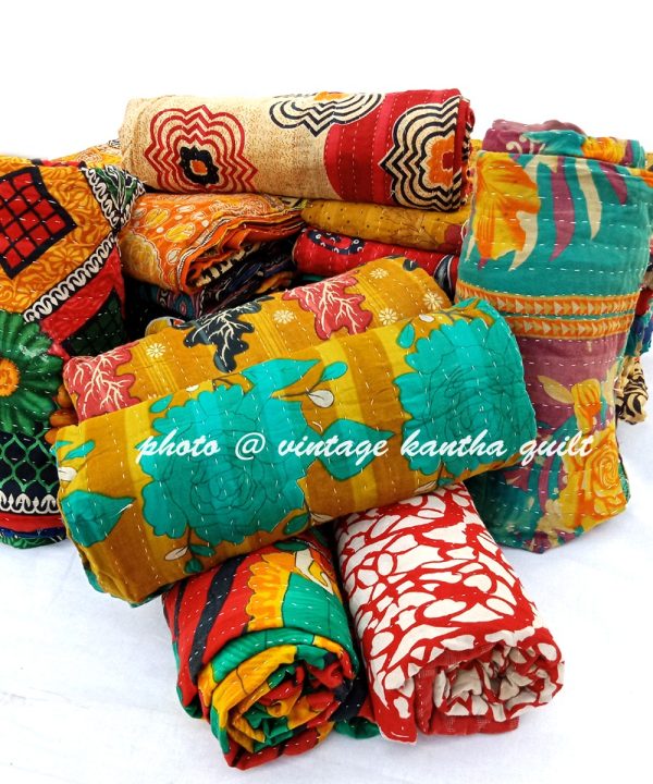 Vintage Kantha Quilt lot by Mira