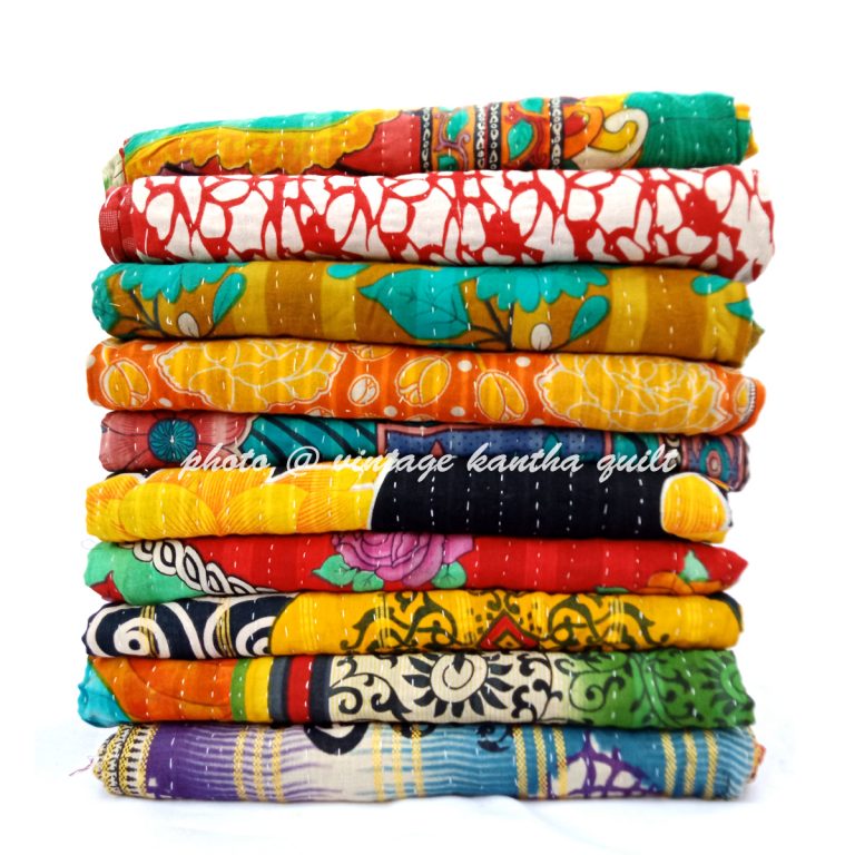 Buy Vintage Kantha Throw by Vintage Kantha Quilt and Throws