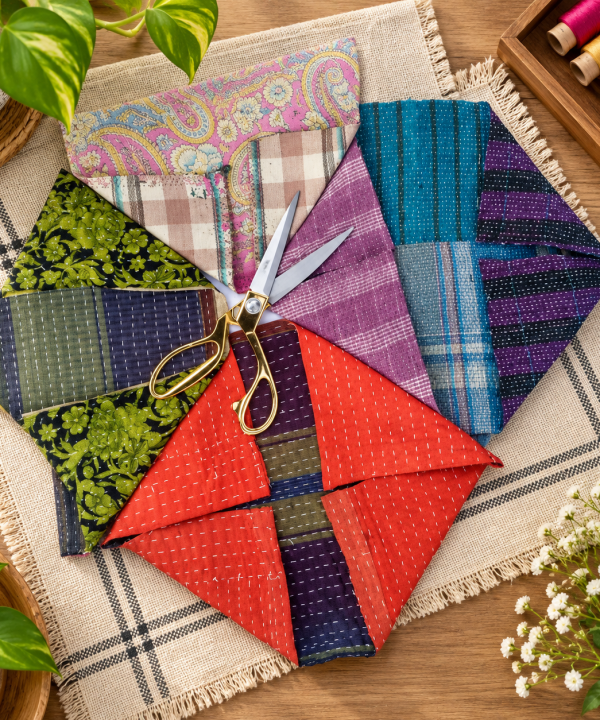 Kantha Cotton Fabric Scrap 100 grms