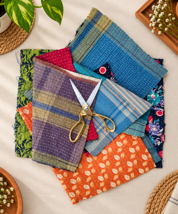 Kantha Embroidered Scrap - 1 kg