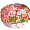 Round patchwork kantha pillow cushion