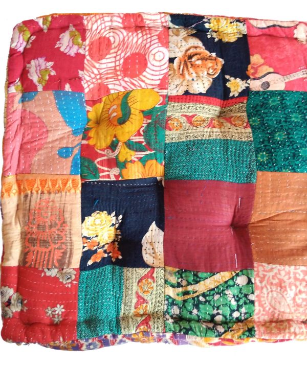 Indian Kantha Patchwork Floor Cushion