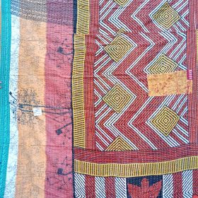 geometric kantha throw