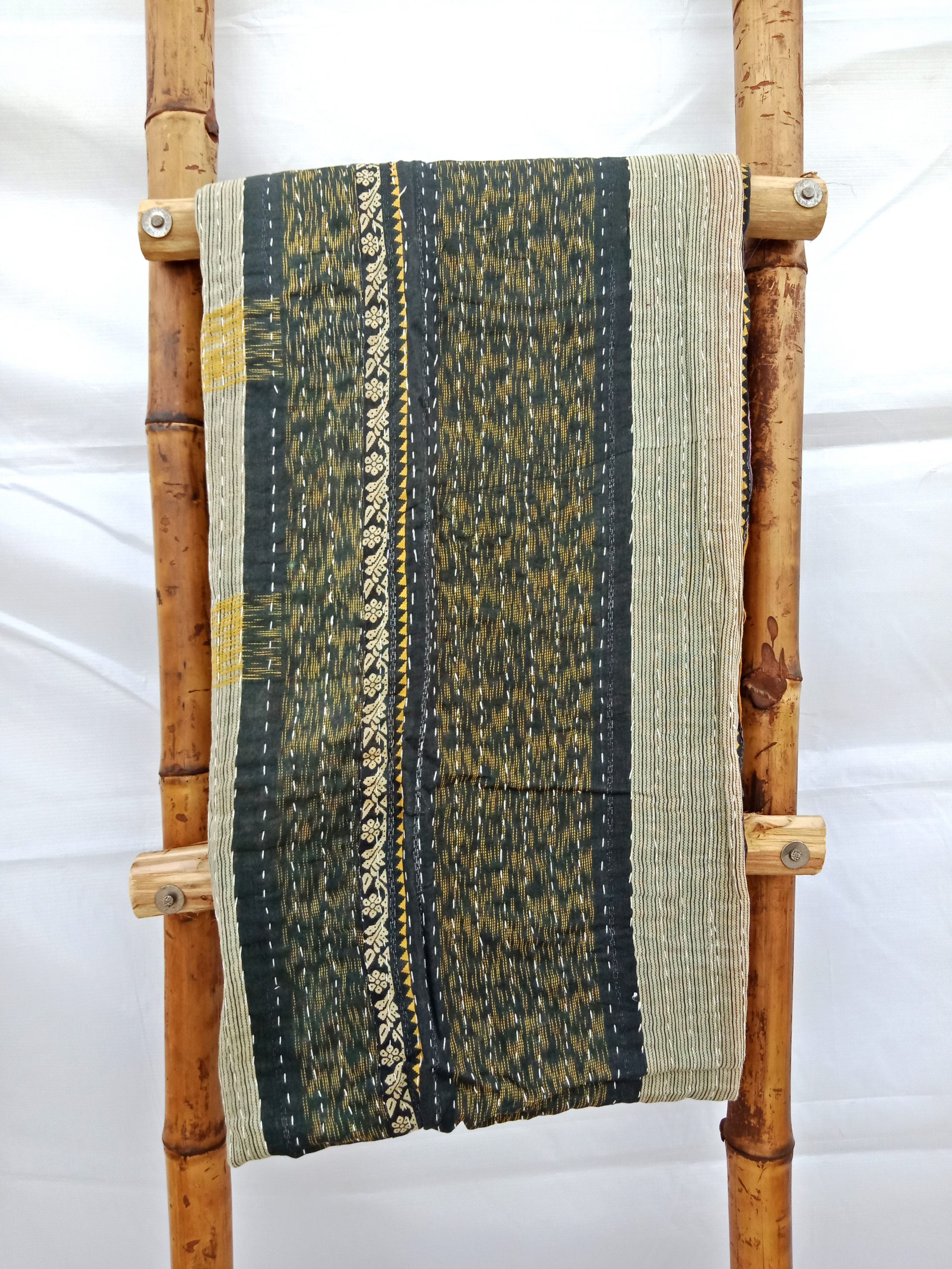 Cotton Kantha Twin Throw by Indian Artists