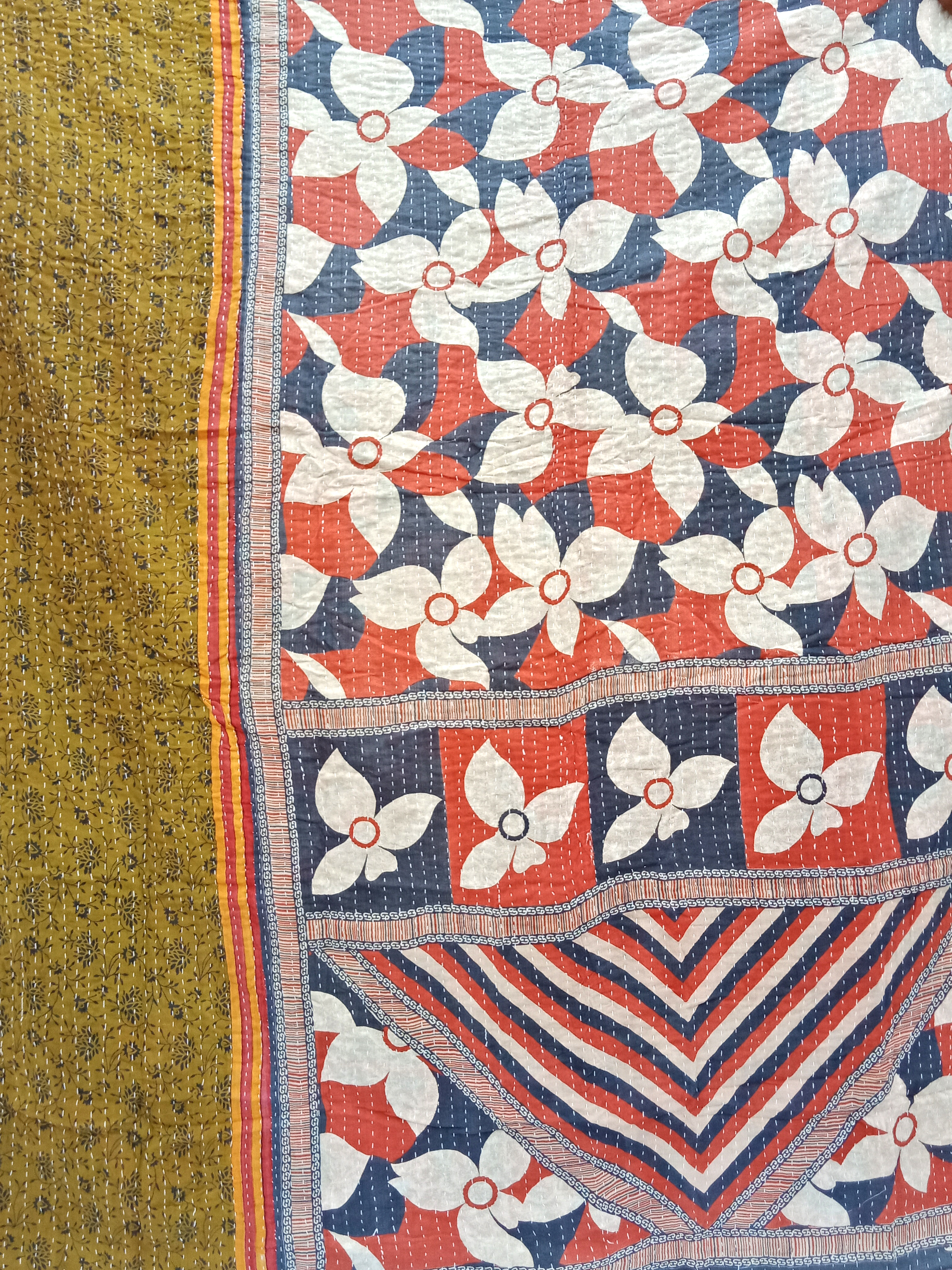 Indian Kantha Quilts Vintage Kantha Quilt made by artisans