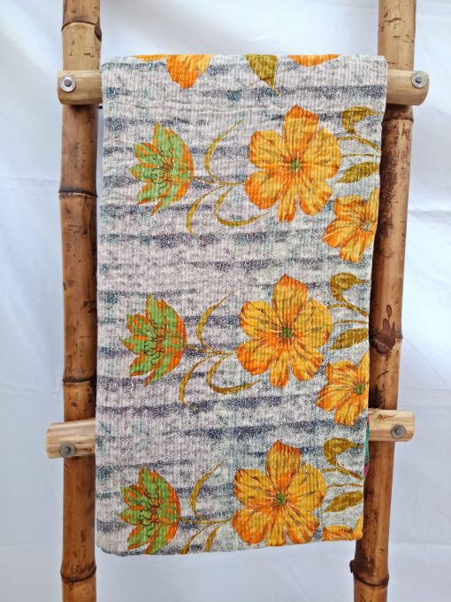 Spring Floral Kantha Quilt