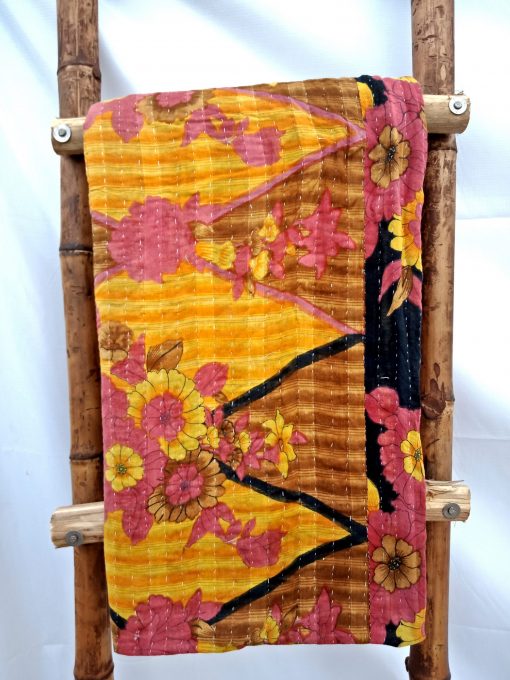 Floral Pattern Kantha Quilt