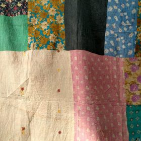 Close Stitched queen Kantha Quilt