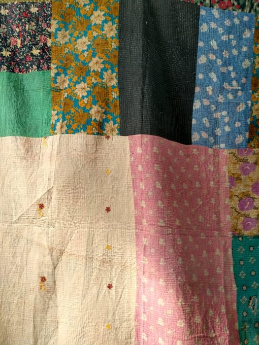 Close Stitched queen Kantha Quilt