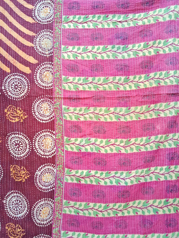 Patchwork kantha quilt by Vintage kantha quilt | Kantha throw