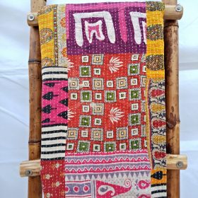 Polka Dot Patchwork Kantha Quilt